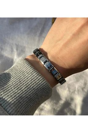 دستبند استیل (فولاد) سفید زنانه استیل (فولاد) Unisex - کد 871981458