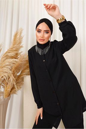 ست بالاتنه و پائین تنه حجاب مشکی زنانه رگولار TRENDTESETTÜR - کد 712842522