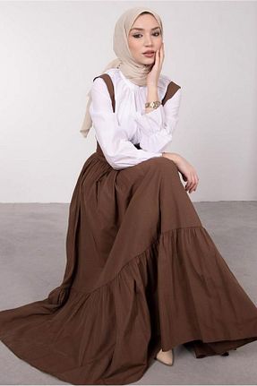 دامن حجاب قهوه ای زنانه رگولار TRENDTESETTÜR - کد 736882613