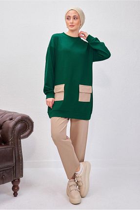ست بالاتنه و پائین تنه حجاب سبز زنانه رگولار TRENDTESETTÜR - کد 790139133