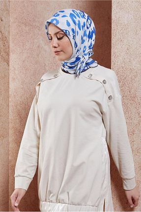 روسری سرمه ای پلی استر Alvina - کد 839383412
