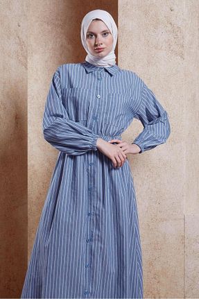 لباس حجاب سرمه ای زنانه رگولار TRENDTESETTÜR - کد 838631006