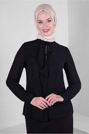 بلوز حجاب مشکی زنانه پنبه ای TRENDTESETTÜR - کد 841632833