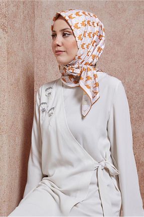 روسری نارنجی پلی استر Alvina - کد 832893420