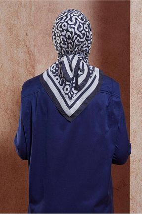 روسری سرمه ای پلی استر Alvina - کد 839383240