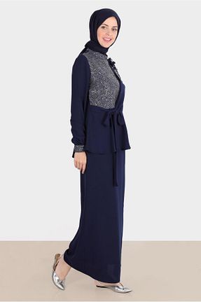 ست بالاتنه و پائین تنه حجاب سرمه ای زنانه رگولار TRENDTESETTÜR - کد 829166316