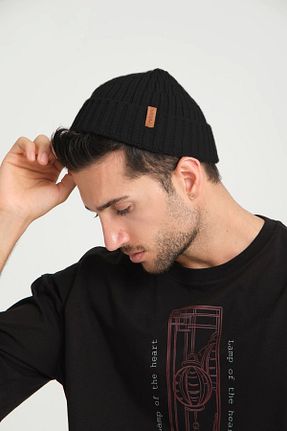 کلاه پشمی مشکی زنانه اکریلیک robanu - کد 872030522