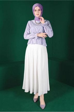 بلوز حجاب بنفش زنانه رگولار TRENDTESETTÜR - کد 839806711