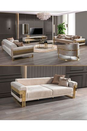 ست مبل بژ 3+3+1 inegölmobilyası - کد 872031249