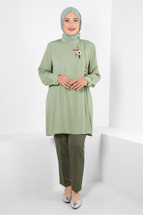 تونیک حجاب سبز زنانه پلی استر TRENDTESETTÜR - کد 830912862