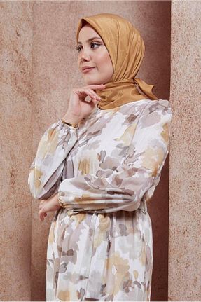 روسری قهوه ای پلی استر Alvina - کد 830876924