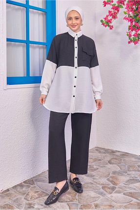 ست بالاتنه و پائین تنه حجاب مشکی زنانه رگولار TRENDTESETTÜR - کد 820375214