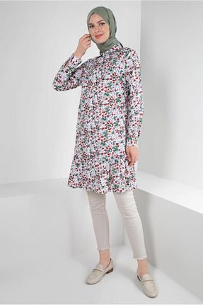 تونیک حجاب زرشکی زنانه مخلوط پلی استر TRENDTESETTÜR - کد 831356614