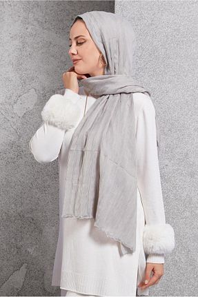 شال بژ زنانه پنبه ای Alvina - کد 872053999
