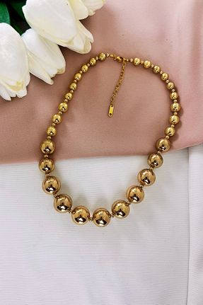 گردنبند جواهر طلائی زنانه روکش طلا Mrs Flower - کد 872060635