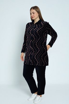ست بالاتنه و پائین تنه سایز بزرگ سرمه ای زنانه فاق نرمال İntensive - کد 872191170