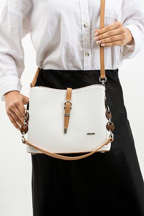 کیف دوشی سفید زنانه چرم مصنوعی Just Polo - کد 872091946