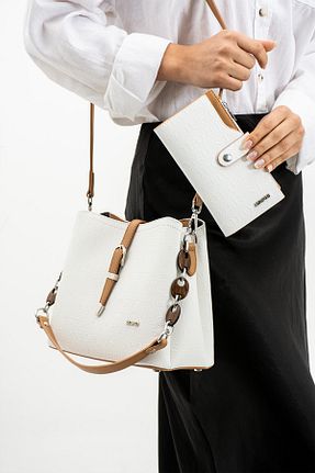 کیف دوشی سفید زنانه چرم مصنوعی Just Polo - کد 872091946
