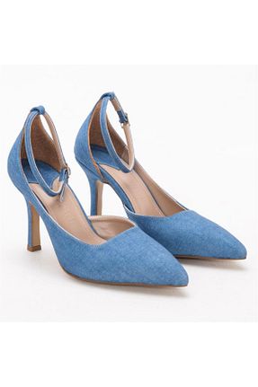 کفش استایلیتو آبی پاشنه نازک Gusse - کد 752022051