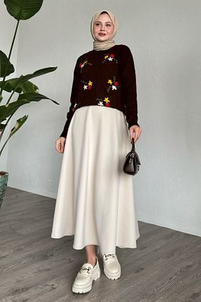 پلیور حجاب قهوه ای زنانه اکریلیک InStyle - کد 872121897