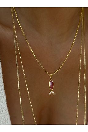 گردنبند نقره زرد زنانه 925 عیار Sade Accessory - کد 872151272