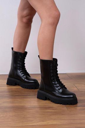 بوت / نیم بوت مشکی زنانه چرم مصنوعی sovrana - کد 872170158