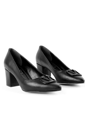 کفش پاشنه بلند کلاسیک مشکی زنانه فلزی LAL SHOES & BAGS - کد 872176251