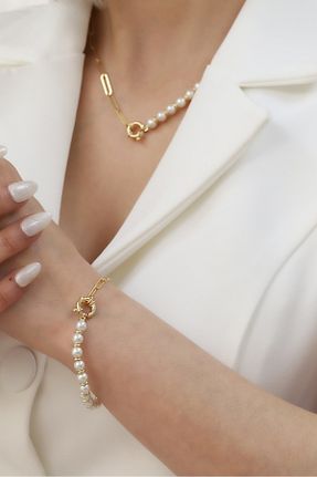 گردنبند مروارید طلائی مروارید آب شیرین Nox Jewelry - کد 825280910