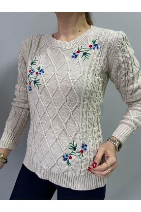 بلوز بژ زنانه گلدار Size Özgü - کد 872175063