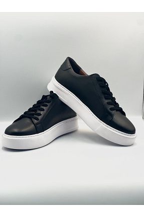 کفش اسنیکر مشکی مردانه چرم اصل BESS SHOES - کد 829218522