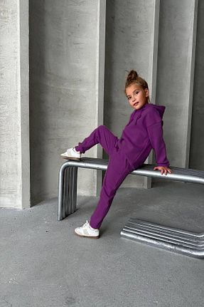 ست بالاتنه و پائین تنه بنفش بچه گانه بافتنی My Kids Wear - کد 872375337