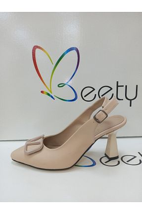 کفش پاشنه بلند کلاسیک بژ زنانه چرم مصنوعی Beety - کد 872381213