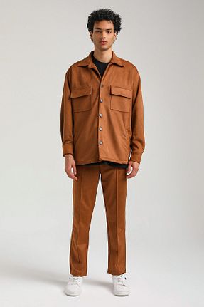 ست بالاتنه و پائین تنه قهوه ای مردانه بافتنی NEW WORLD POLO - کد 770021917