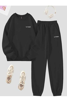 ست گرمکن مشکی زنانه پنبه پلی استر blausee wear - کد 872236024