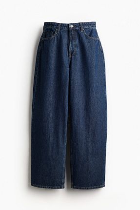 شلوار جین آبی زنانه پاچه گشاد H&M - کد 872242678
