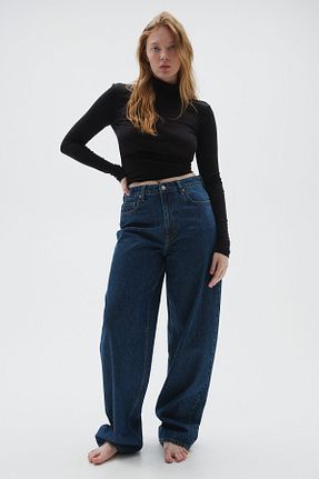 شلوار جین آبی زنانه پاچه گشاد H&M - کد 872242678