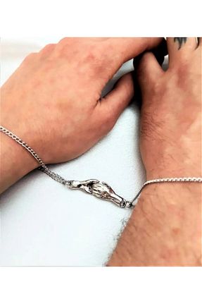 دستبند جواهر سفید زنانه فلزی Online - کد 872217881