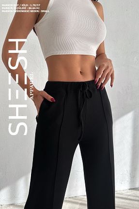 شلوار کرمگن مشکی زنانه پاچه گشاد SHEESH APPAREL - کد 872259181
