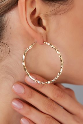 گوشواره استیل (فولاد) طلائی زنانه استیل ضد زنگ Lina Tia - کد 781962892