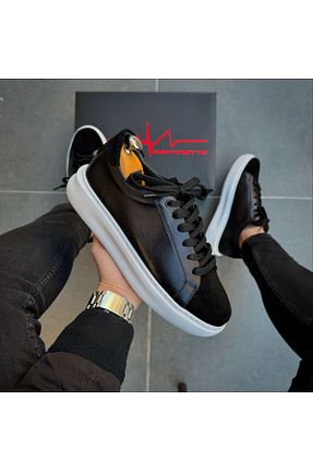 کفش اسنیکر مشکی مردانه چرم اصل Martinetto - کد 872185069