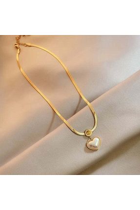 گردنبند استیل ( فولاد ) زرد زنانه استیل ضد زنگ Navilady - کد 872302802