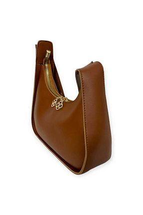 کیف دوشی قهوه ای زنانه چرم مصنوعی Aril - کد 872608079