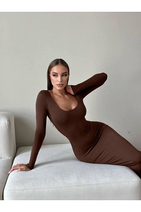 لباس قهوه ای زنانه بافتنی Store - کد 872320158
