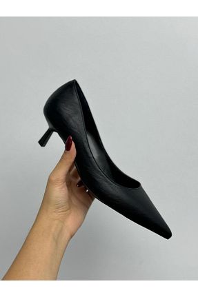 کفش پاشنه بلند کلاسیک مشکی زنانه چرم مصنوعی NACHA - کد 872415816