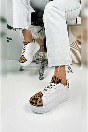 کفش اسنیکر سفید زنانه بند دار İmerShoes - کد 812598686