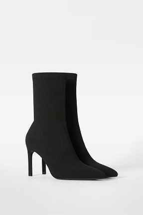 بوت / نیم بوت مشکی زنانه پلی استر Bershka - کد 337309885