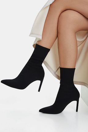 بوت / نیم بوت مشکی زنانه پلی استر Bershka - کد 337309885