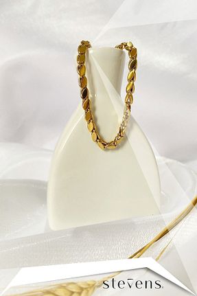گردنبند استیل ( فولاد ) طلائی زنانه استیل ضد زنگ Multi JEWEL - کد 922855064