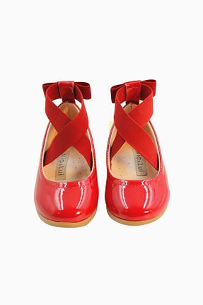 بابت قرمز بچه گانه چرم لاکی Mia Lui - کد 872445700