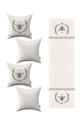کوسن و روکش کوسن بژ پلی استر Cango Home - کد 366272672